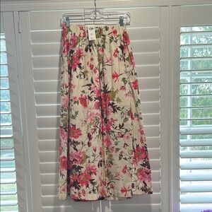 Floral Maxi Skirt - Pink and Green